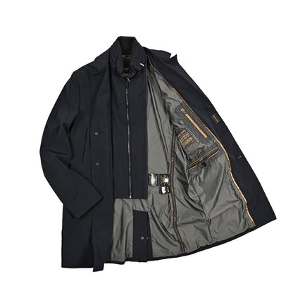 MOORER GIROLAMO - KN ストレッチナイロン 着脱可能フロントライナー付きチェスターコート / ACQUA RESISTANT(撥水)｜436054｜GUARDAROBA MILANO OFFICIAL STORE