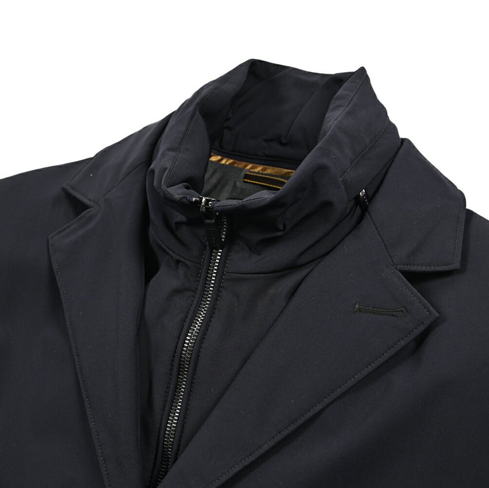 MOORER GIROLAMO - KN ストレッチナイロン 着脱可能フロントライナー付きチェスターコート / ACQUA RESISTANT(撥水)｜436054｜GUARDAROBA MILANO OFFICIAL STORE