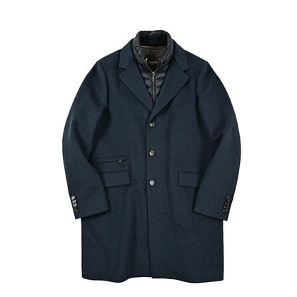 MOORER "HARRIS - LE" カシミヤ混ウール 3Bシングルダウンチェスターコート (着脱可能ライナー付き)｜417787｜GUARDAROBA MILANO OFFICIAL STORE