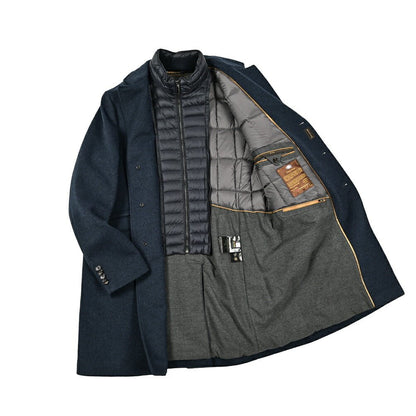 MOORER "HARRIS - LE" カシミヤ混ウール 3Bシングルダウンチェスターコート (着脱可能ライナー付き)｜417787｜GUARDAROBA MILANO OFFICIAL STORE
