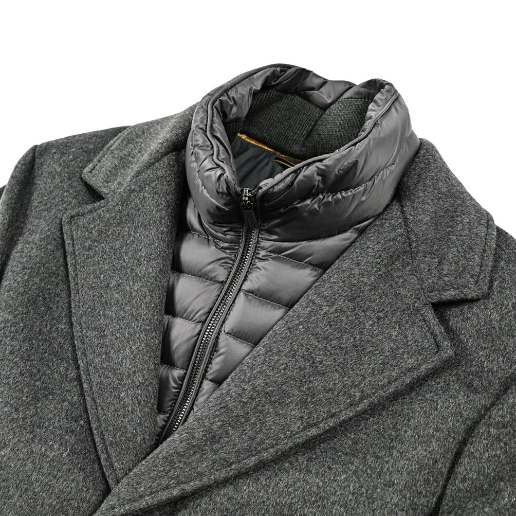 MOORER "HARRIS - LE" カシミヤ混ウール 3Bシングルダウンチェスターコート (着脱可能ライナー付き)｜417791｜GUARDAROBA MILANO OFFICIAL STORE