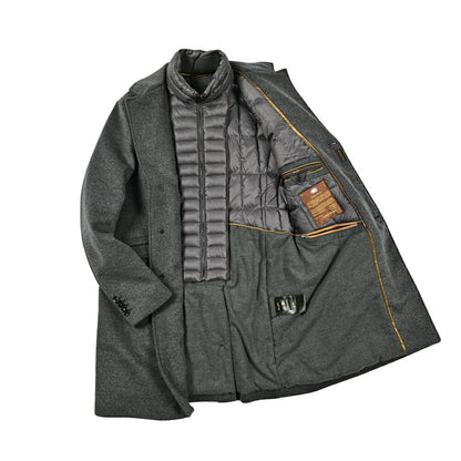 MOORER "HARRIS - LE" カシミヤ混ウール 3Bシングルダウンチェスターコート (着脱可能ライナー付き)｜417791｜GUARDAROBA MILANO OFFICIAL STORE