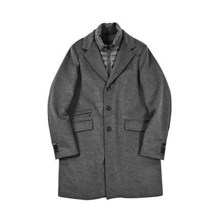 MOORER "HARRIS - LE" カシミヤ混ウール 3Bシングルダウンチェスターコート (着脱可能ライナー付き)｜417791｜GUARDAROBA MILANO OFFICIAL STORE