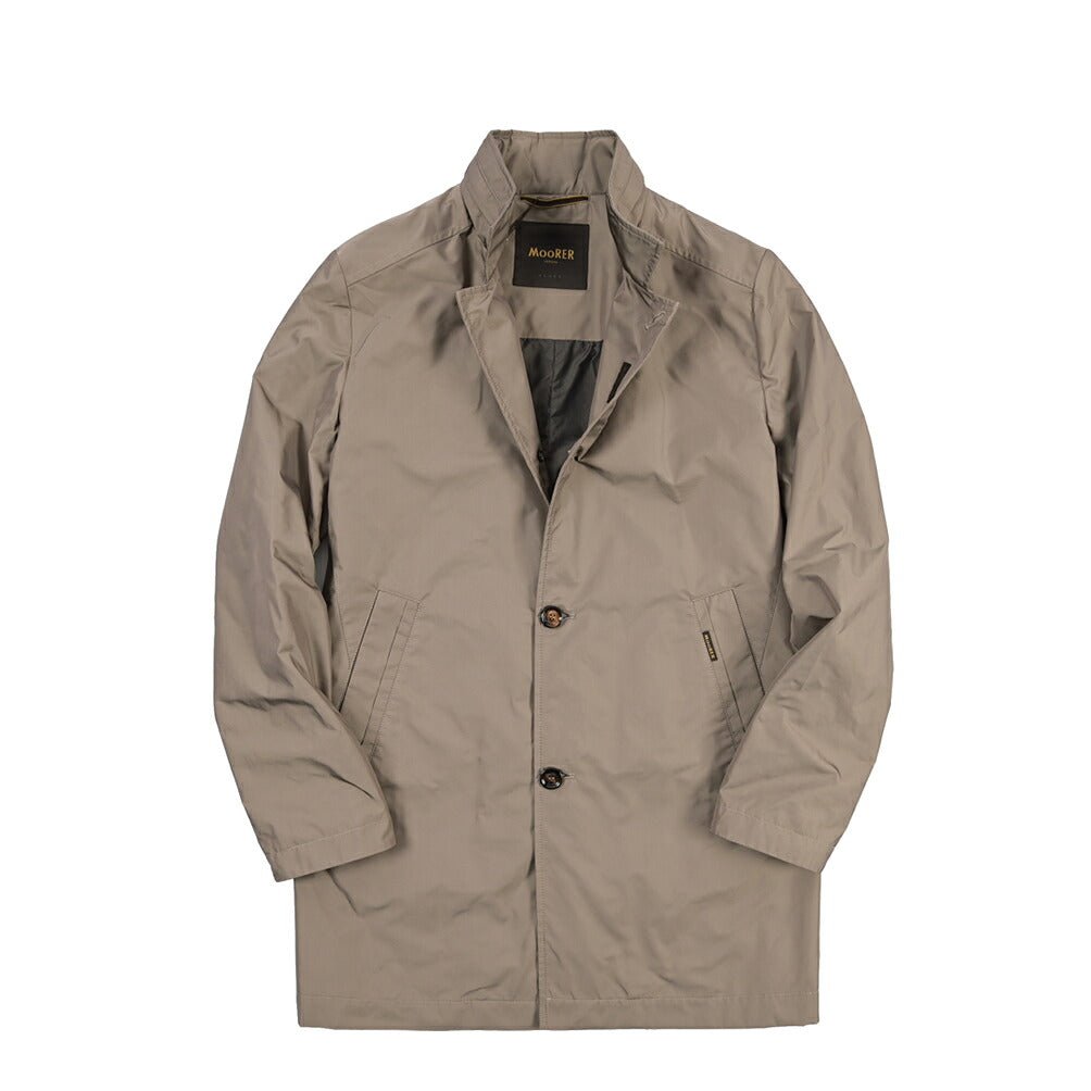 MOORER “HEKTOR-MK OT” ポリエステル100% スタンドカラーコート / ACQUA RESISTANT (撥水) ブラウン(AVANA) 48 | GUARDAROBA MILANO OFFICIAL STORE