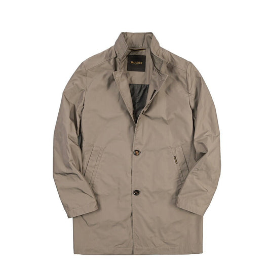 MOORER “HEKTOR-MK OT” ポリエステル100% スタンドカラーコート / ACQUA RESISTANT (撥水) ブラウン(AVANA) 48 | GUARDAROBA MILANO OFFICIAL STORE