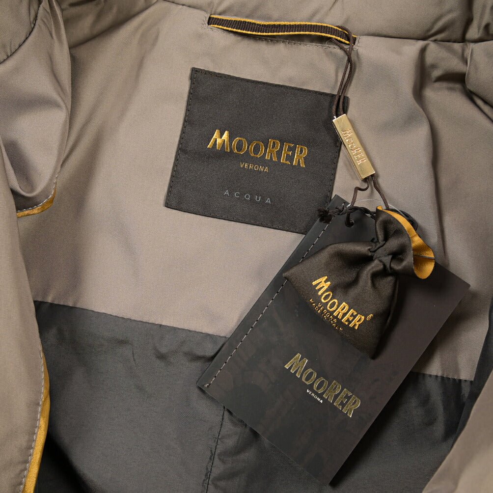MOORER “HEKTOR-MK OT” ポリエステル100% スタンドカラーコート / ACQUA RESISTANT (撥水) ブラウン(AVANA) 48 | GUARDAROBA MILANO OFFICIAL STORE