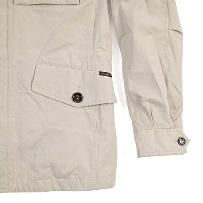 MOORER “ISACCO-S1” コットンギャバジン フード付きダウンジャケット / ACQUA RESISTANT(撥水) ベージュ(AVORIO) 48 | GUARDAROBA MILANO OFFICIAL STORE