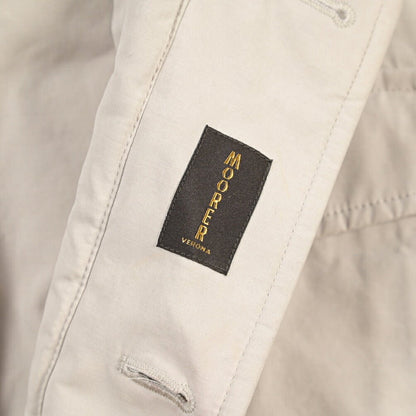 MOORER “ISACCO-S1” コットンギャバジン フード付きダウンジャケット / ACQUA RESISTANT(撥水) ベージュ(AVORIO) 48 | GUARDAROBA MILANO OFFICIAL STORE