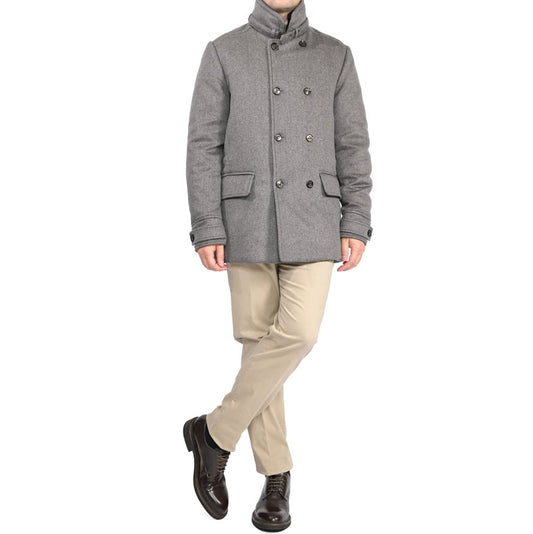 MOORER “KURT-BAB” カシミヤ100% ミンクファー付きスタンドカラーダウンコート グレー(GREY NUT) 50 | GUARDAROBA MILANO OFFICIAL STORE