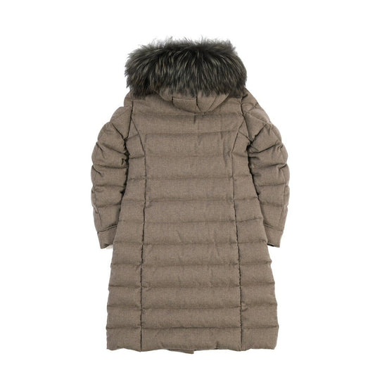 MOORER “MERAK-IL” カシミヤ100% ファーフード付きスタンドカラーダウンコート / レディース ブラウン(NUT) 40 | GUARDAROBA MILANO OFFICIAL STORE