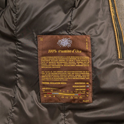 MOORER “MERAK-IL” カシミヤ100% ファーフード付きスタンドカラーダウンコート / レディース ブラウン(NUT) 40 | GUARDAROBA MILANO OFFICIAL STORE