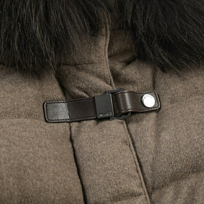MOORER “MERAK-IL” カシミヤ100% ファーフード付きスタンドカラーダウンコート / レディース ブラウン(NUT) 40 | GUARDAROBA MILANO OFFICIAL STORE