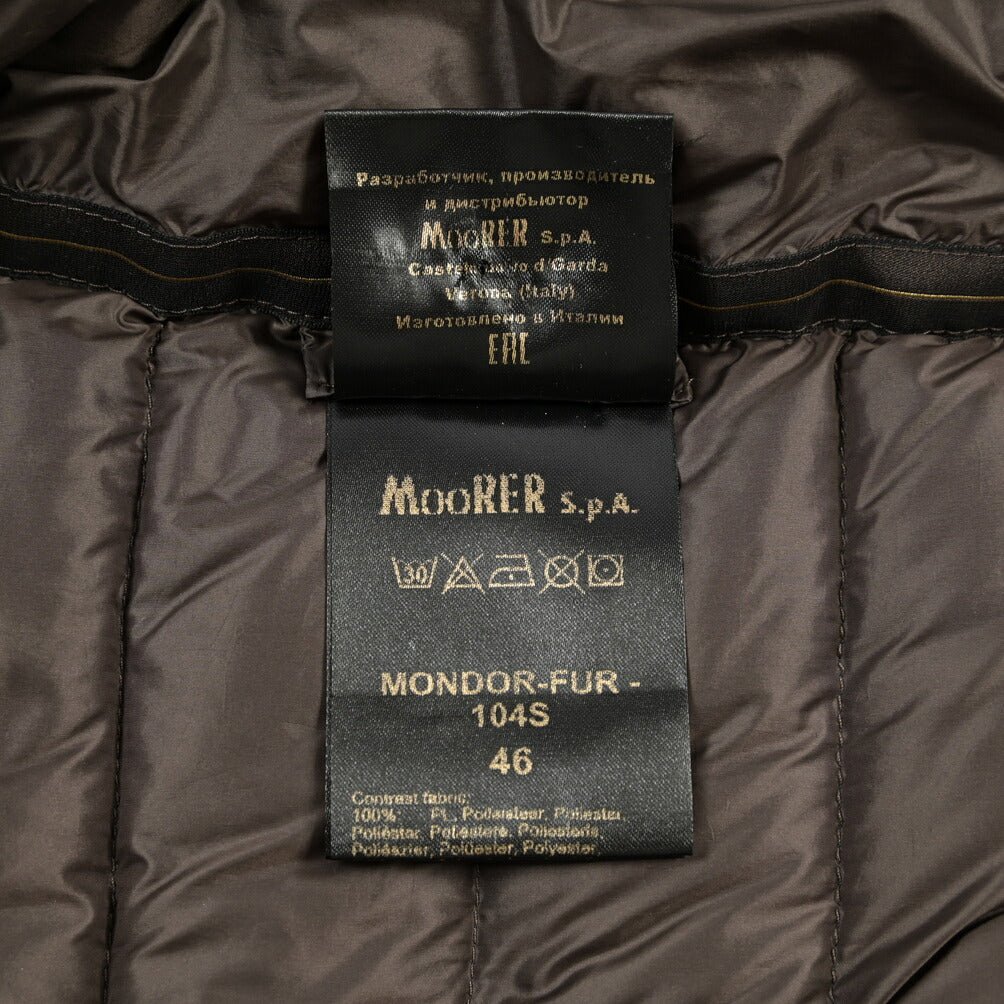 MOORER “MONDOR-FUR-104S” 異素材コンビ デニムダウンジャケット 取り外し可能ファー / JAPANESE FABRIC ネイビー(BLU) 46 | GUARDAROBA MILANO OFFICIAL STORE