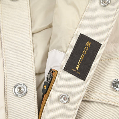 MOORER “MONTINI-25X” ナイロン切替 ダウンブルゾン オフホワイト(ECRU) 48 | GUARDAROBA MILANO OFFICIAL STORE