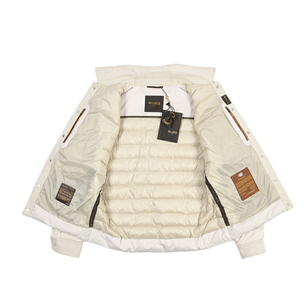 MOORER “MONTINI-25X” ナイロン切替 ダウンブルゾン オフホワイト(ECRU) 48 | GUARDAROBA MILANO OFFICIAL STORE