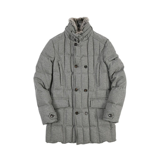 MOORER “MORRIS-CCL” カシミヤ ファー付きスタンドカラーダウンコート グレー(GRIGIO) 50 | GUARDAROBA MILANO OFFICIAL STORE
