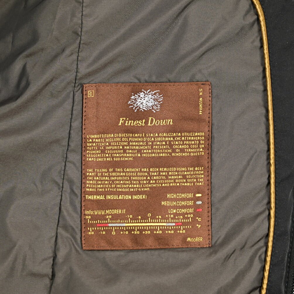 MOORER "MORRIS - KM" ポリエステル100% スタンドカラーダウンコート｜420478 - 42｜GUARDAROBA MILANO OFFICIAL STORE