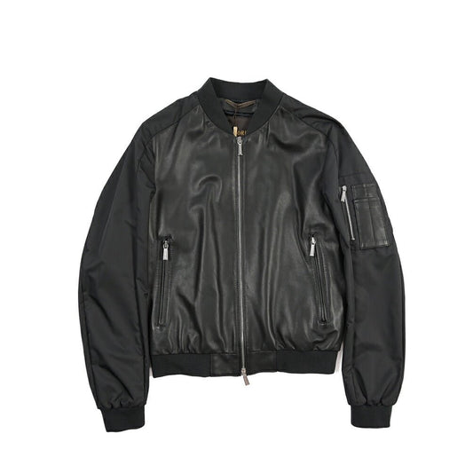 MOORER “NYMPHE-PEK” 異素材コンビ MA-1ブルゾン / レディース ブラック(BLACK) 38 | GUARDAROBA MILANO OFFICIAL STORE