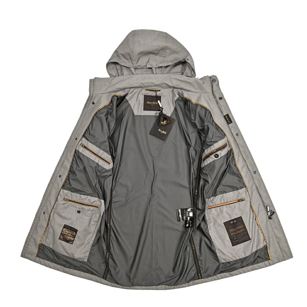 MOORER PETRARCA - PUM ビスコース混 フード付きスタンドカラーコート / ACQUA PROOF(防水)｜436831-48｜GUARDAROBA MILANO OFFICIAL STORE
