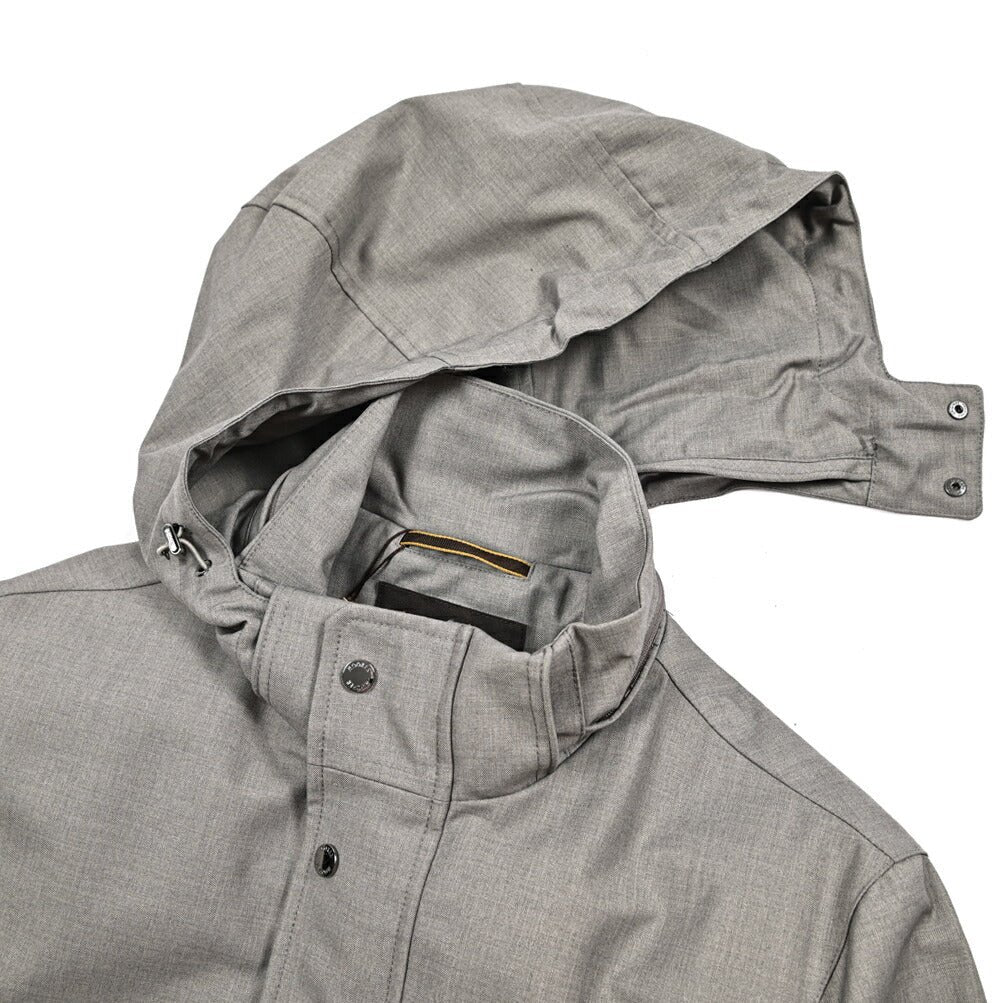 MOORER PETRARCA - PUM ビスコース混 フード付きスタンドカラーコート / ACQUA PROOF(防水)｜436831-48｜GUARDAROBA MILANO OFFICIAL STORE