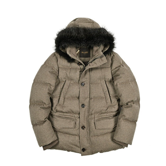 MOORER "PHILIP - IL" カシミヤ100% ファーフード付きダウンジャケット (Loro Piana RAIN SYSTEM)｜420491｜GUARDAROBA MILANO OFFICIAL STORE