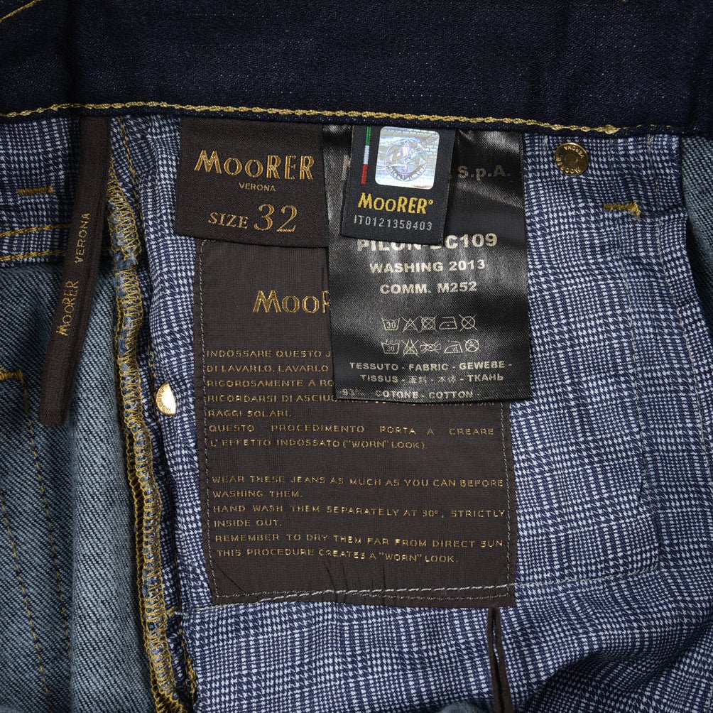 MOORER "PILON - DC109" カシミヤ混ストレッチデニム スリムジーンズ / 日本製生地｜437139-32｜GUARDAROBA MILANO OFFICIAL STORE