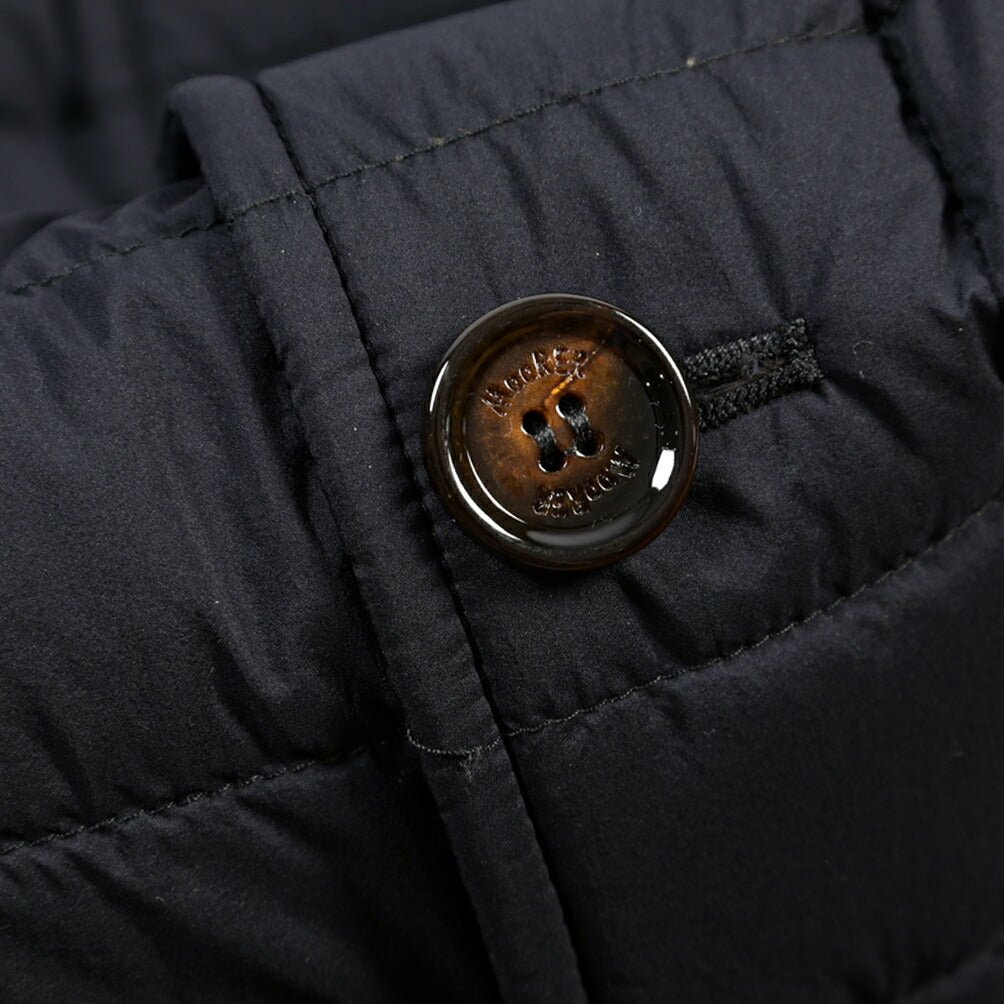 MOORER “PONTI-S3” ストレッチナイロン 着脱可能フロントライナー付き ダウンコート / ACQUA RESISTANT(撥水) ネイビー(DARK BLU) 46 | GUARDAROBA MILANO OFFICIAL STORE