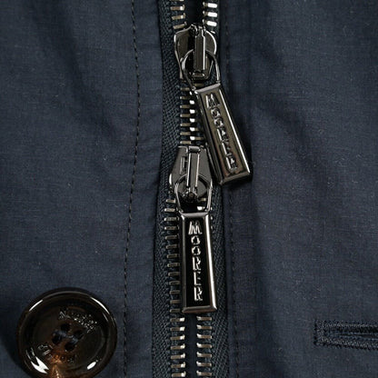 MOORER “PORTO-WFC” リネン混コットン スタンドカラーフィールドジャケット ネイビー(NAVY) 46 | GUARDAROBA MILANO OFFICIAL STORE