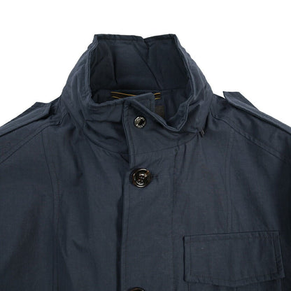 MOORER “PORTO-WFC” リネン混コットン スタンドカラーフィールドジャケット ネイビー(NAVY) 46 | GUARDAROBA MILANO OFFICIAL STORE
