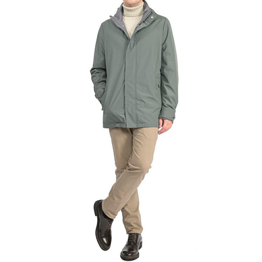 MOORER “RECCO-STP” ポリエステル100% フード付きライトコート / ACQUA PROOF (防水) カーキグリーン(GINEPRO) 48 | GUARDAROBA MILANO OFFICIAL STORE
