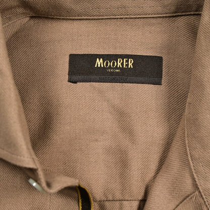 MOORER "ROMAN - LU" コットンカシミヤ ホリゾンタルカラーツイルシャツ｜418437｜GUARDAROBA MILANO OFFICIAL STORE