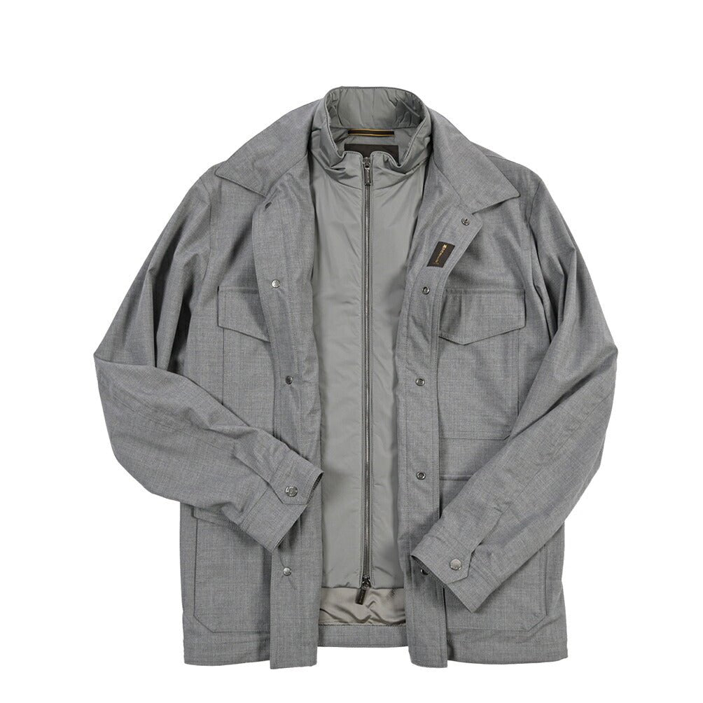 MOORER “SANDER-BT” ヴァージンウール フィールドジャケット グレー(GRIGIO) 48 | GUARDAROBA MILANO OFFICIAL STORE