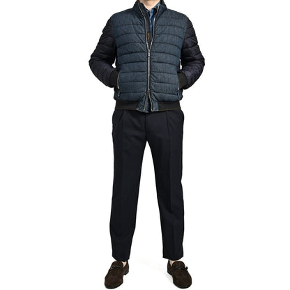 SALE｜MOORER SANTIS - 705 デニム×ナイロン 異素材コンビダウンジャケット｜418209 - 46｜GUARDAROBA MILANO OFFICIAL STORE