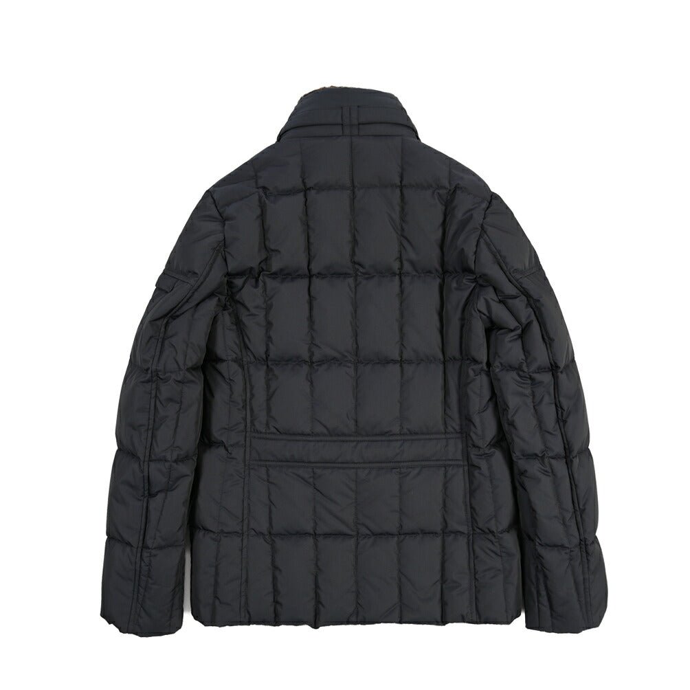MOORER “SIRO-KM” ポリエステル100% 立襟ファー付ダウンジャケット ダークネイビー(BLU) 42 | GUARDAROBA MILANO OFFICIAL STORE