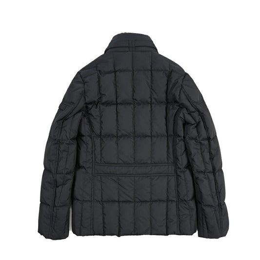 MOORER “SIRO-KM” ポリエステル100% 立襟ファー付ダウンジャケット ダークネイビー(BLU) 42 | GUARDAROBA MILANO OFFICIAL STORE
