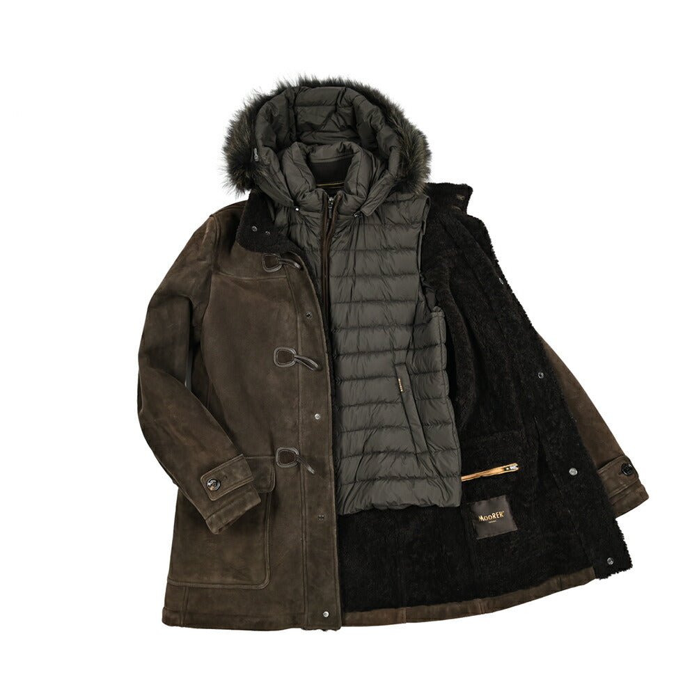 MOORER "SIRO - PE" ムートンレザーダッフルコート｜420500｜GUARDAROBA MILANO OFFICIAL STORE