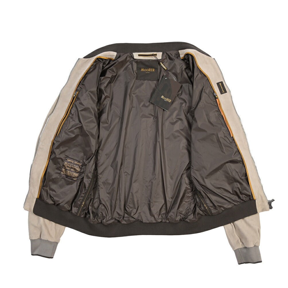 MOORER “SORANO-UR” シープレザー100% スエードレザーブルゾン ベージュ(GESSO) 46 | GUARDAROBA MILANO OFFICIAL STORE