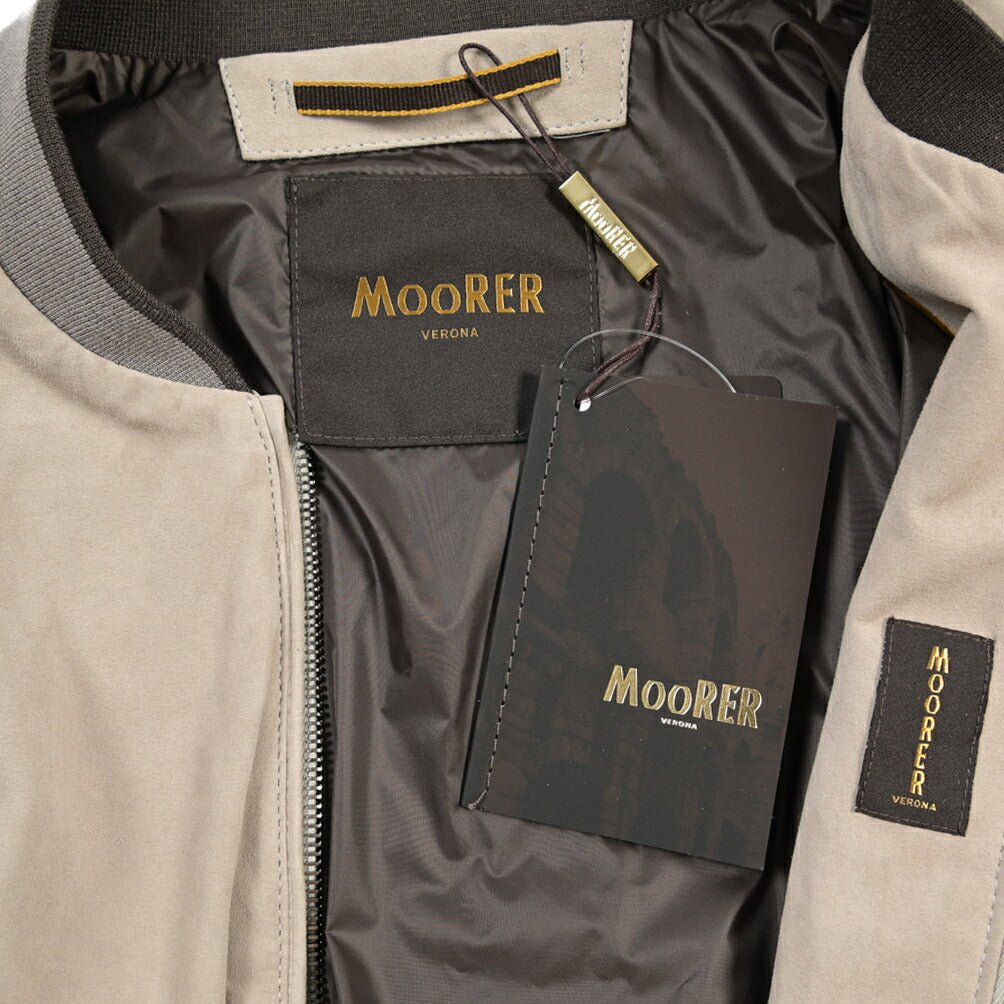 MOORER “SORANO-UR” シープレザー100% スエードレザーブルゾン ベージュ(GESSO) 46 | GUARDAROBA MILANO OFFICIAL STORE