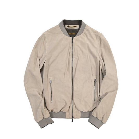 MOORER “SORANO-UR” シープレザー100% スエードレザーブルゾン ベージュ(GESSO) 46 | GUARDAROBA MILANO OFFICIAL STORE