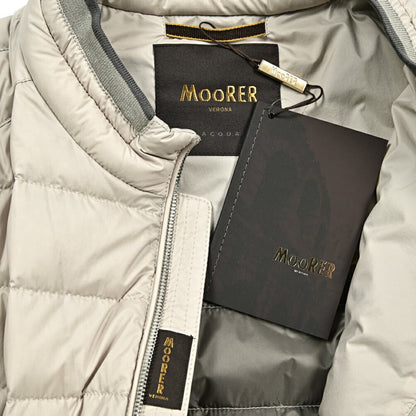 MOORER "STARUSS - S3" ストレッチナイロン スタンドカラーライトダウンジャケット / ACQUA RESISTANT(撥水)｜418254 - 56｜GUARDAROBA MILANO OFFICIAL STORE