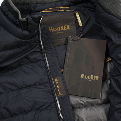 MOORER “STRAUSS-S3” 高機能ストレッチナイロン スタンドカラーダウンブルゾン / ACQUA RESISTANT(撥水) ダークネイビー(DARK BLU) 48 | GUARDAROBA MILANO OFFICIAL STORE