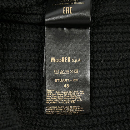 MOORER “STUART-HN” ウール100% リブ編みローゲージニットセーター ブラック(NERO) 46 | GUARDAROBA MILANO OFFICIAL STORE
