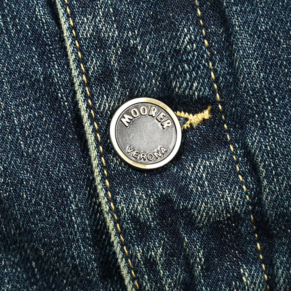 MOORER "TABURNO - 104" ストレッチデニム ボアカラーダウンジャケット｜420310 - 48｜GUARDAROBA MILANO OFFICIAL STORE