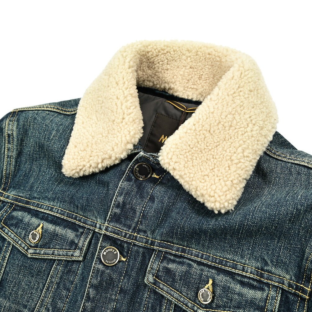 MOORER "TABURNO - 104" ストレッチデニム ボアカラーダウンジャケット｜420310 - 48｜GUARDAROBA MILANO OFFICIAL STORE