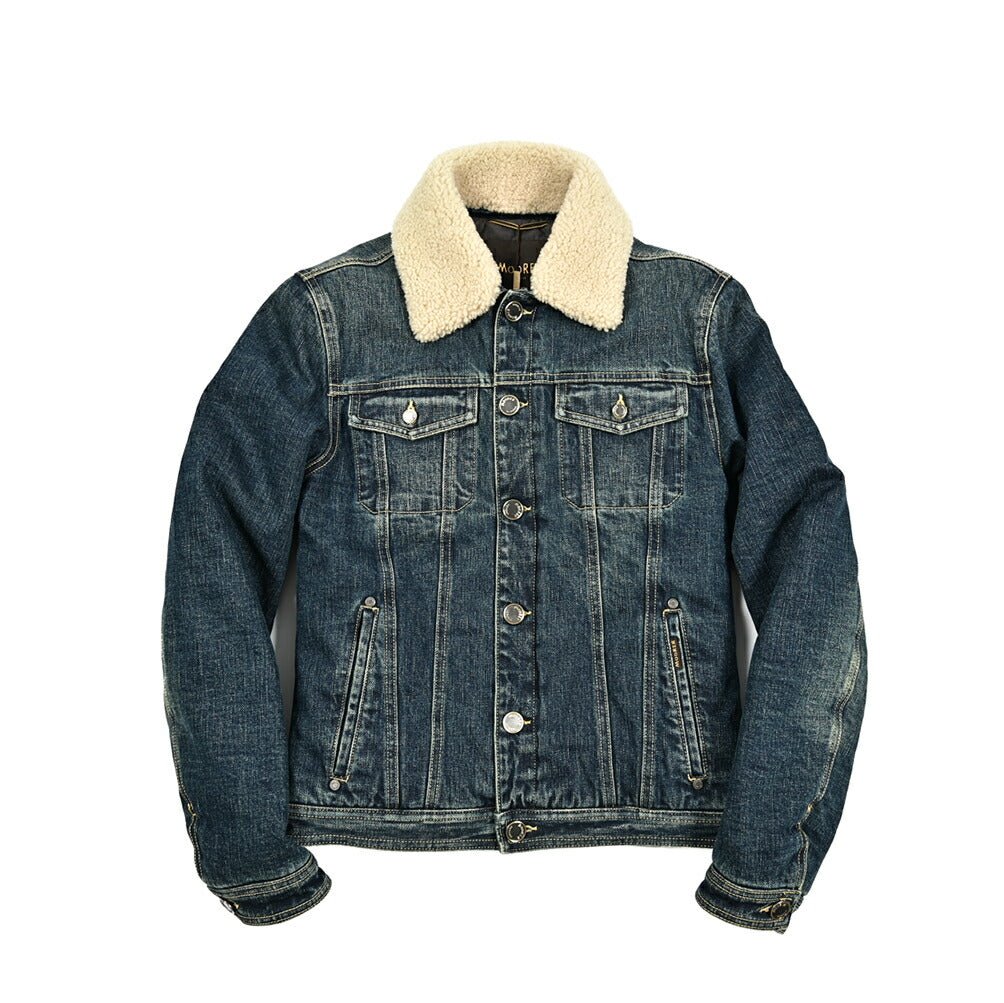 MOORER "TABURNO - 104" ストレッチデニム ボアカラーダウンジャケット｜420310 - 48｜GUARDAROBA MILANO OFFICIAL STORE