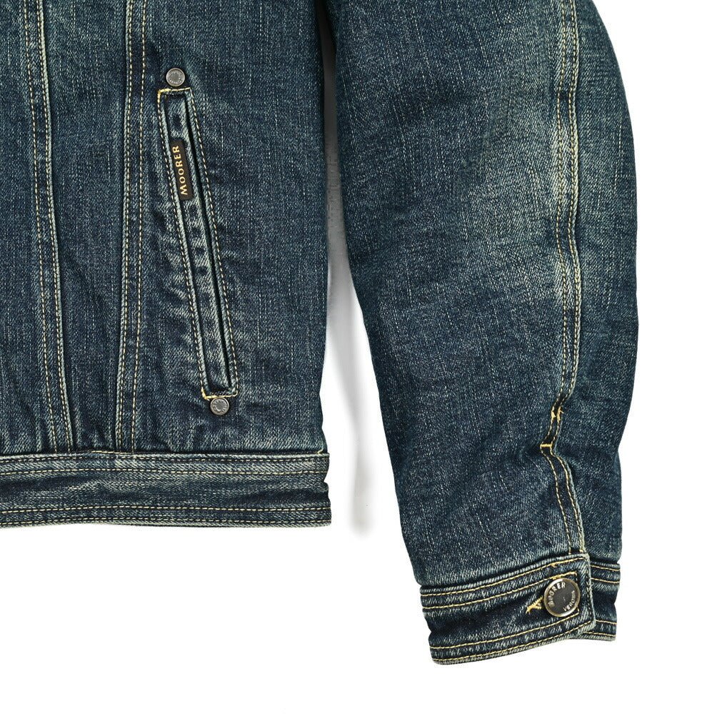 MOORER "TABURNO - 104" ストレッチデニム ボアカラーダウンジャケット｜420310 - 48｜GUARDAROBA MILANO OFFICIAL STORE