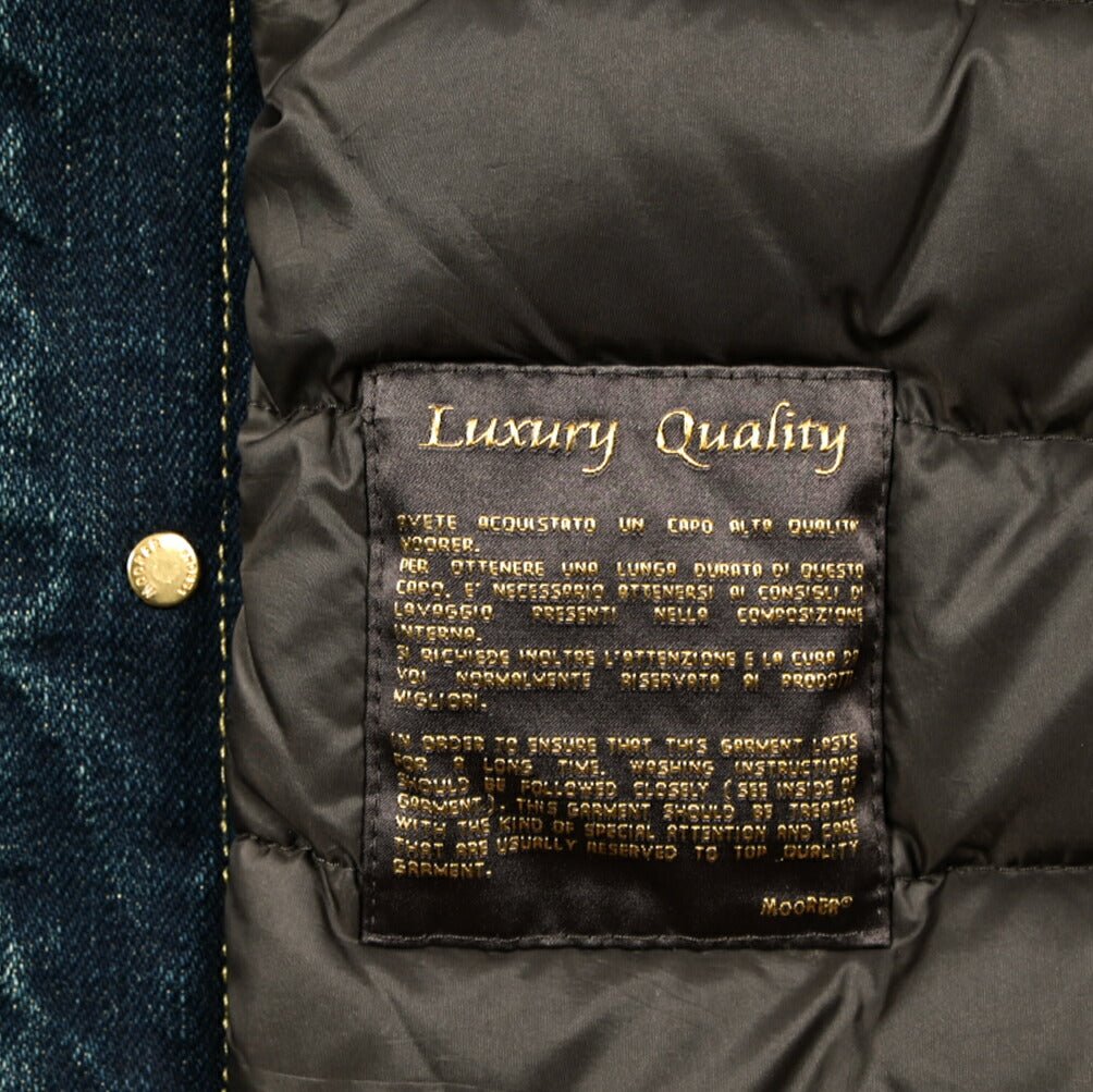 MOORER "TABURNO - 104" ストレッチデニム ボアカラーダウンジャケット｜420310 - 48｜GUARDAROBA MILANO OFFICIAL STORE