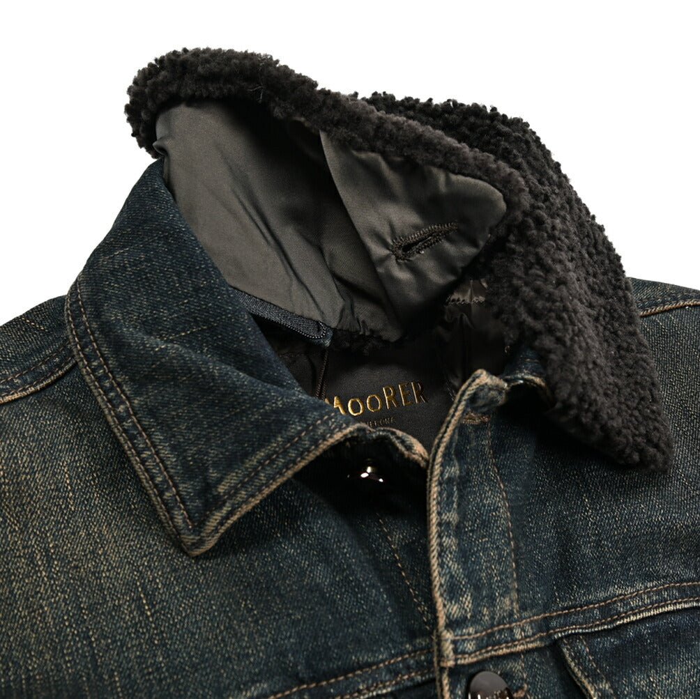 MOORER "TABURNO - 104" ストレッチデニム ボアカラーダウンジャケット｜420408｜GUARDAROBA MILANO OFFICIAL STORE