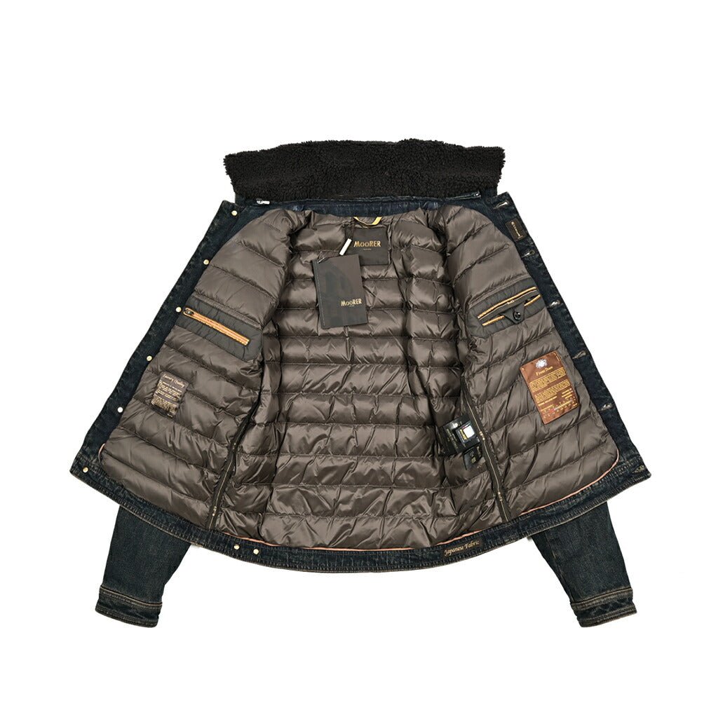MOORER "TABURNO - 104" ストレッチデニム ボアカラーダウンジャケット｜420408｜GUARDAROBA MILANO OFFICIAL STORE