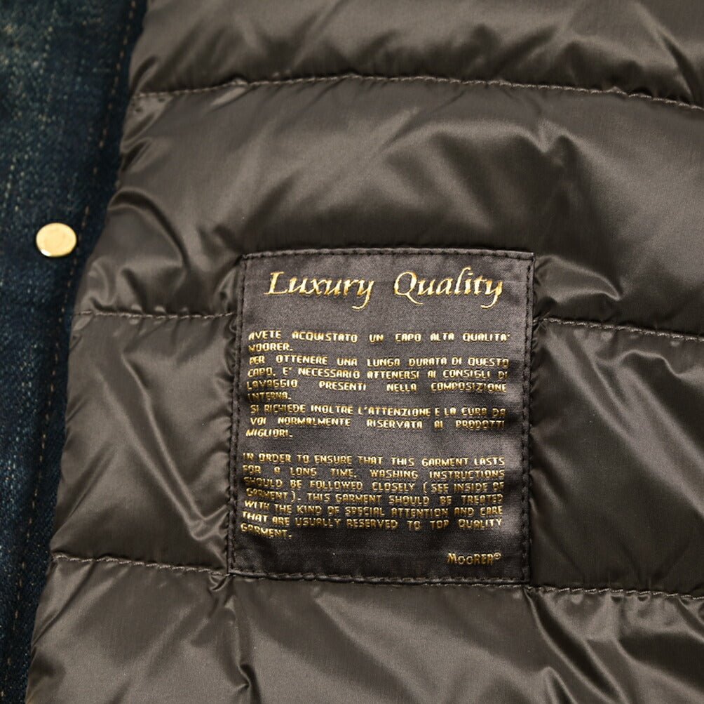 MOORER "TABURNO - 104" ストレッチデニム ボアカラーダウンジャケット｜420408｜GUARDAROBA MILANO OFFICIAL STORE